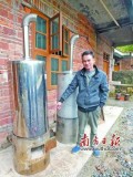 自制柴火热水器土方法（村民自制烧柴火热水器专利）