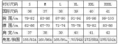 中国男装标准码尺寸对照表（男士衣服规格对照表）