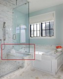 浴缸加淋浴两用设计效果图（双人浴缸加淋浴组合效果图）