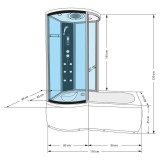 圆形浴缸淋浴设计效果图（淋浴和浴缸在一体效果图）