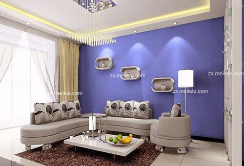 沙发是天蓝色 用什么颜色的壁纸做电视墙好看