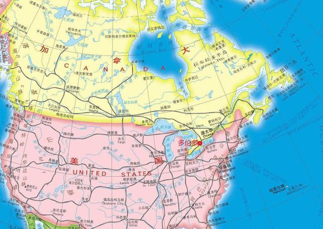 安大略省大多伦多地区位于哪里（加拿大安大略省地图高清中文）