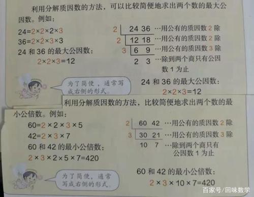 小学数学五年级下册 如何求最大公因数（小学五年级数学题下册最大公因数）
