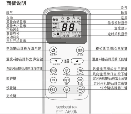 tcr的空调遥控器怎么使用，空调万能遥控器r51c怎么配对