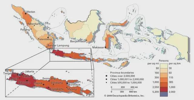 印尼各岛人口