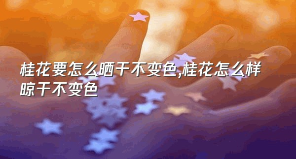 桂花要怎么晒干不变色,桂花怎么样晾干不变色