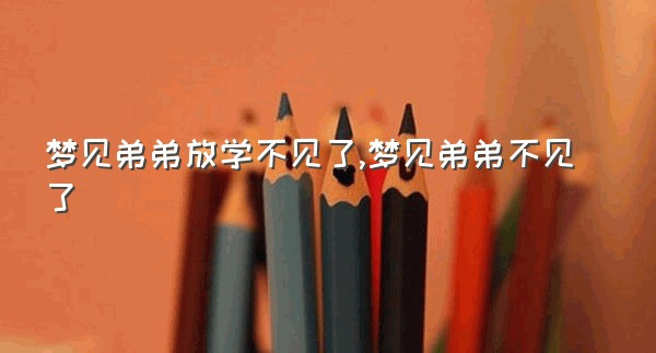 梦见弟弟放学不见了,梦见弟弟不见了