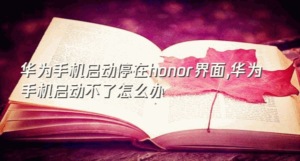 华为手机启动停在honor界面,华为手机启动不了怎么办