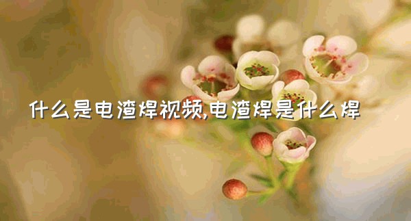 什么是电渣焊视频,电渣焊是什么焊