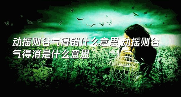 动摇则谷气得销什么意思,动摇则谷气得消是什么意思