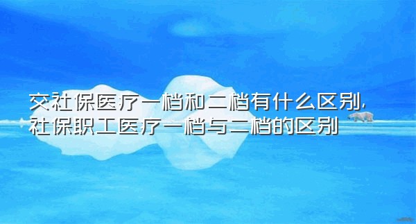 交社保医疗一档和二档有什么区别,社保职工医疗一档与二档的区别