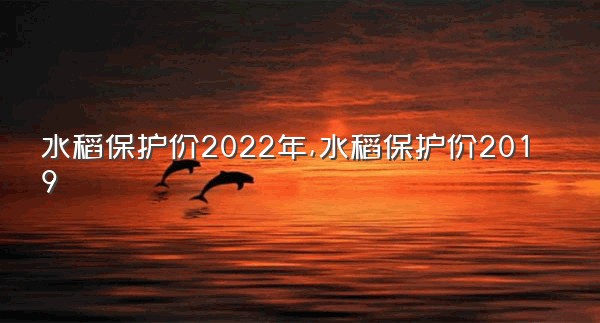 水稻保护价2022年,水稻保护价2019