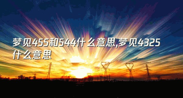 梦见455和544什么意思,梦见4325什么意思