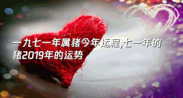 一九七一年属猪今年运程,七一年的猪2019年的运势