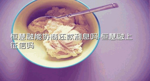 恒慧融能协商还款利息吗,恒慧融上征信吗