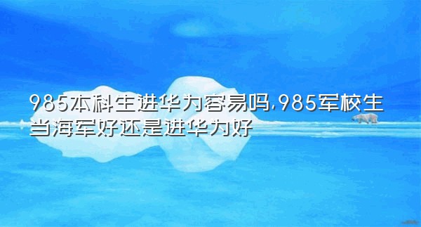 985本科生进华为容易吗,985军校生当海军好还是进华为好