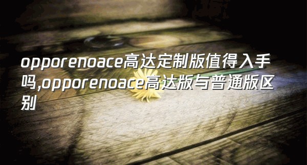 opporenoace高达定制版值得入手吗,opporenoace高达版与普通版区别