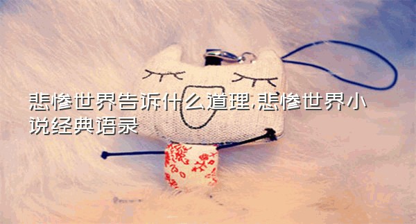 悲惨世界告诉什么道理,悲惨世界小说经典语录