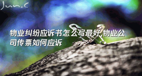 物业纠纷应诉书怎么写最好,物业公司传票如何应诉