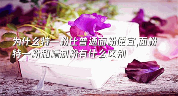 为什么特一粉比普通面粉便宜,面粉特一粉和精制粉有什么区别