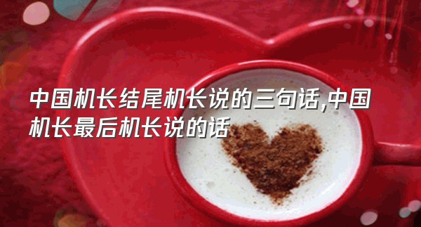中国机长结尾机长说的三句话,中国机长最后机长说的话