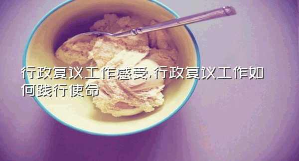 行政复议工作感受,行政复议工作如何践行使命