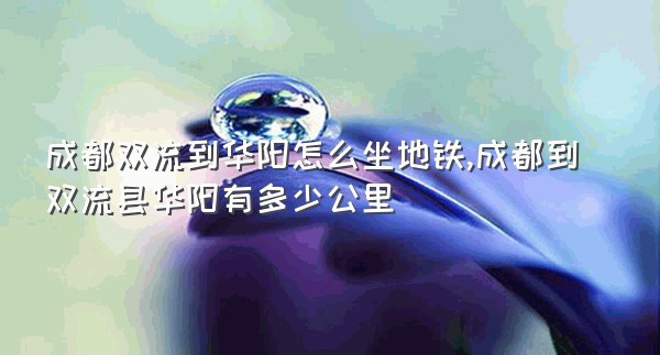 成都双流到华阳怎么坐地铁,成都到双流县华阳有多少公里