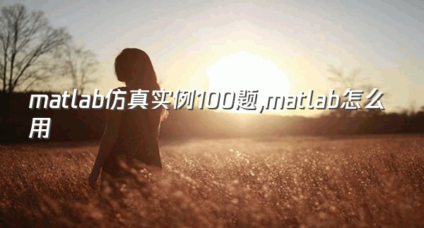 matlab仿真实例100题,matlab怎么用