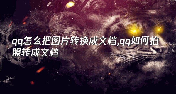 qq怎么把图片转换成文档,qq如何拍照转成文档