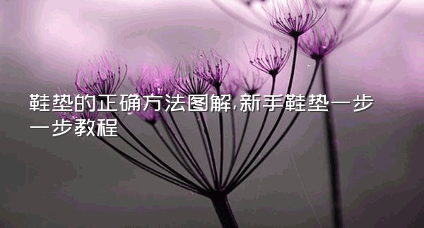 鞋垫的正确方法图解,新手鞋垫一步一步教程