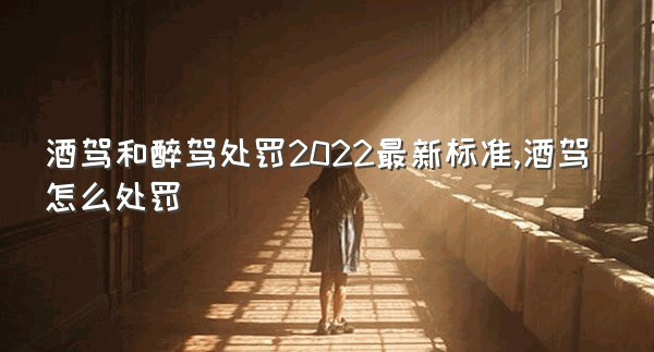 酒驾和醉驾处罚2022最新标准,酒驾怎么处罚