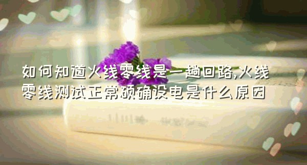 如何知道火线零线是一趟回路,火线零线测试正常硕确设电是什么原因