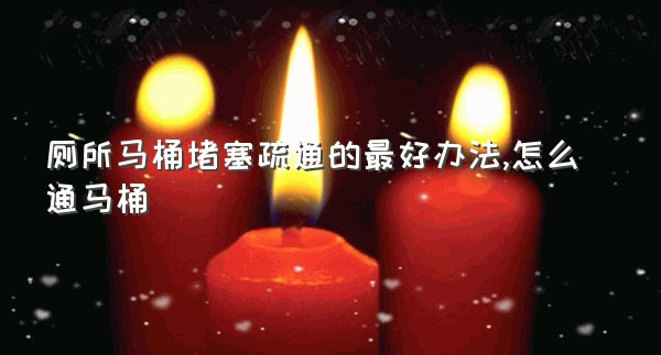 厕所马桶堵塞疏通的最好办法,怎么通马桶