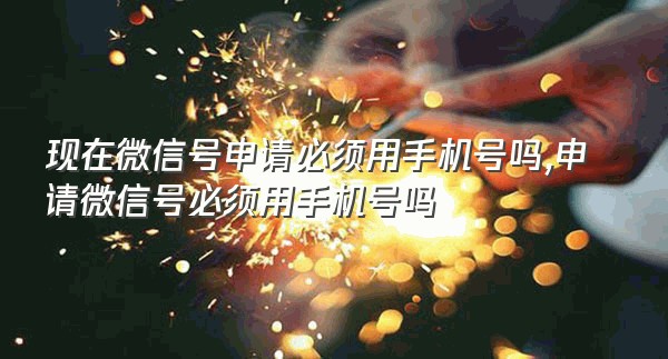 现在微信号申请必须用手机号吗,申请微信号必须用手机号吗