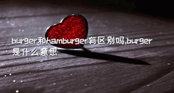 burger和hamburger有区别吗,burger是什么意思