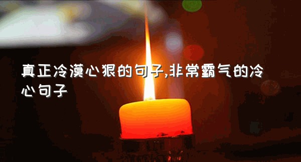 真正冷漠心狠的句子,非常霸气的冷心句子