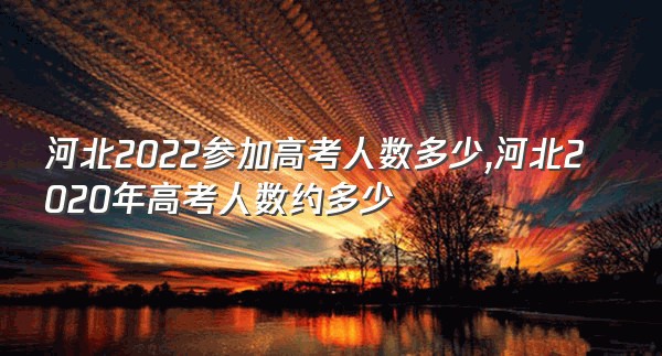 河北2022参加高考人数多少,河北2020年高考人数约多少