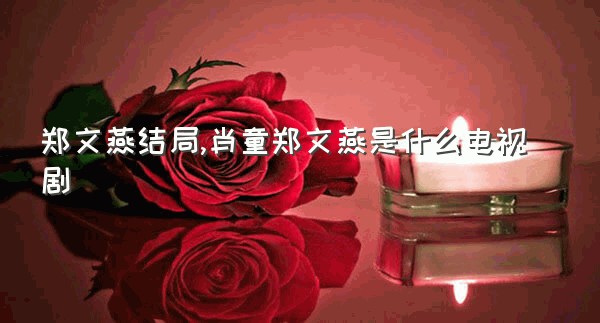 郑文燕结局,肖童郑文燕是什么电视剧