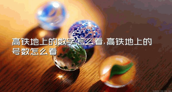 高铁地上的数字怎么看,高铁地上的号数怎么看