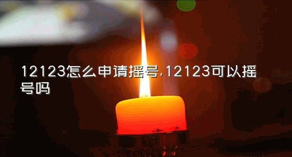 12123怎么申请摇号,12123可以摇号吗