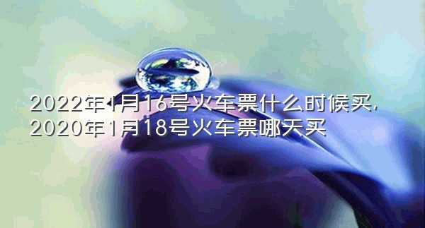 2022年1月16号火车票什么时候买,2020年1月18号火车票哪天买