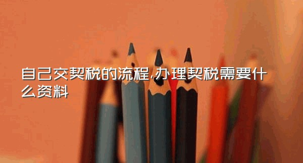 自己交契税的流程,办理契税需要什么资料