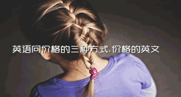 英语问价格的三种方式,价格的英文