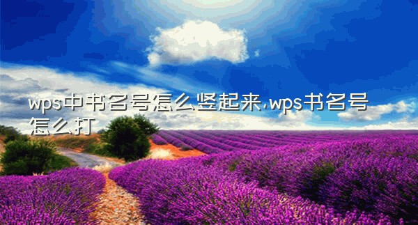 wps中书名号怎么竖起来,wps书名号怎么打