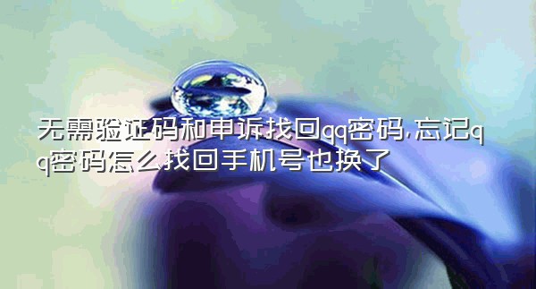 无需验证码和申诉找回qq密码,忘记qq密码怎么找回手机号也换了