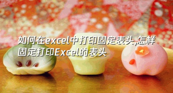 如何在excel中打印固定表头,怎样固定打印Excel的表头