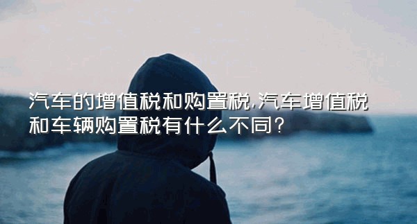 汽车的增值税和购置税,汽车增值税和车辆购置税有什么不同?