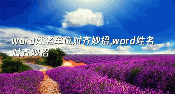 word姓名单位对齐妙招,word姓名对齐妙招