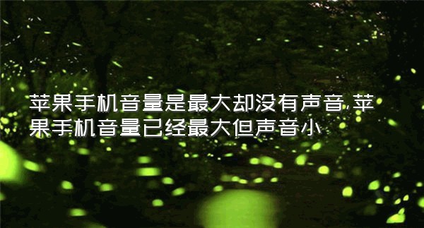 苹果手机音量是最大却没有声音,苹果手机音量已经最大但声音小