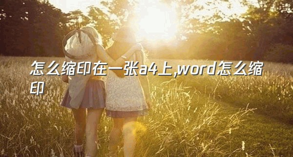 怎么缩印在一张a4上,word怎么缩印